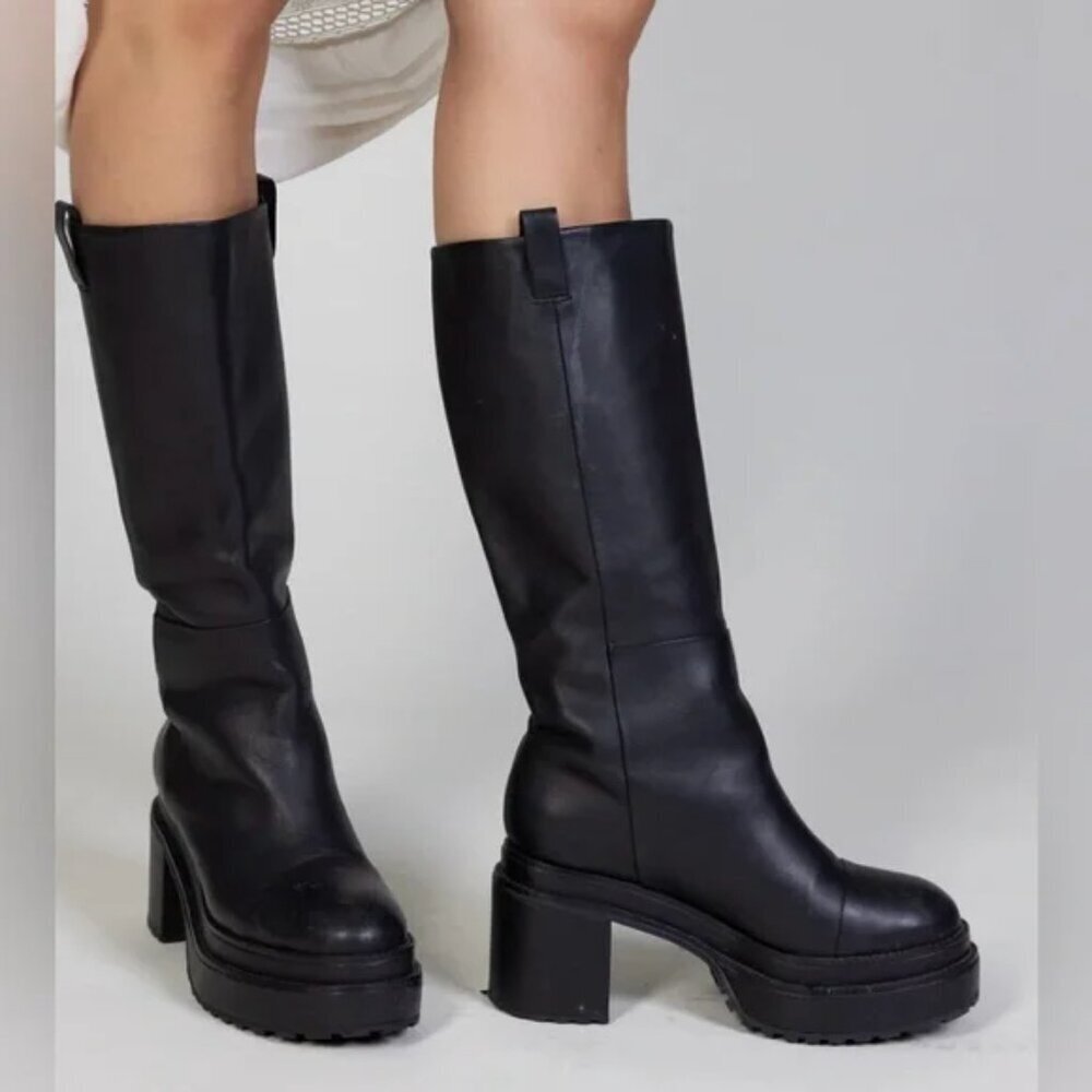 CULT GAIA Women's Hana Block Heel Leather Boots EU41/US11